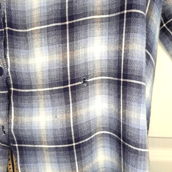 Andree by Unit Soft Plaid Embroidered Flannel Button Up Blouse Plus Size 2X - Picture 8 of 9